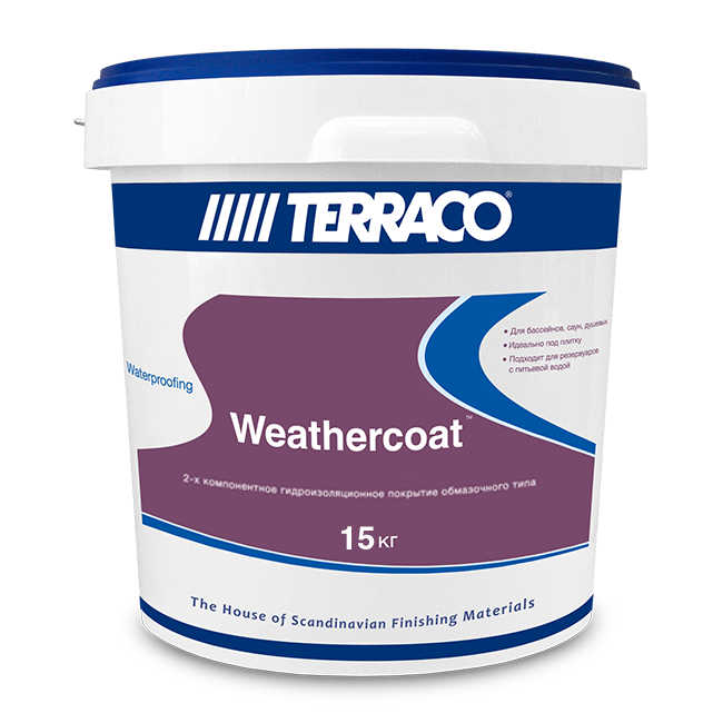 

Гидроизоляция двухкомпонентная для бассейнов 2 компонент смола Terraco Weathercoat Resin, Weathercoat Resin