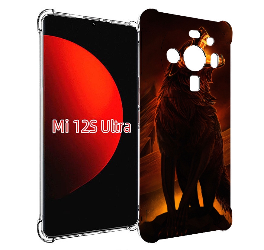

Чехол MyPads волчара с огнем внутри для Xiaomi 12S Ultra, Прозрачный, Tocco