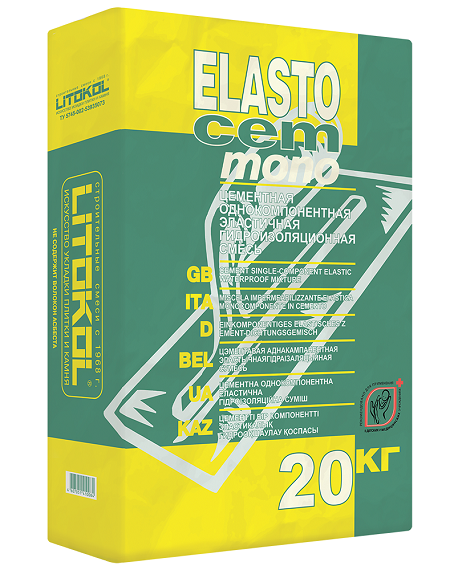 Смесь гидроизоляционная однокомпонентная цементная Litokol Elastocem Mono elastocem b