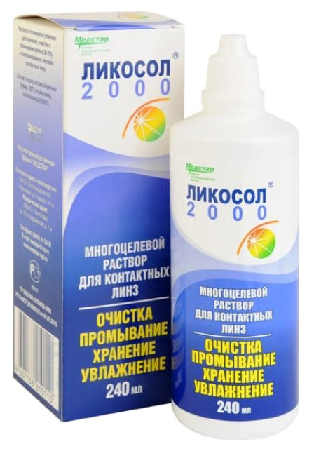 

Раствор для контактных линз Медстар Ликосол 2000 240 мл