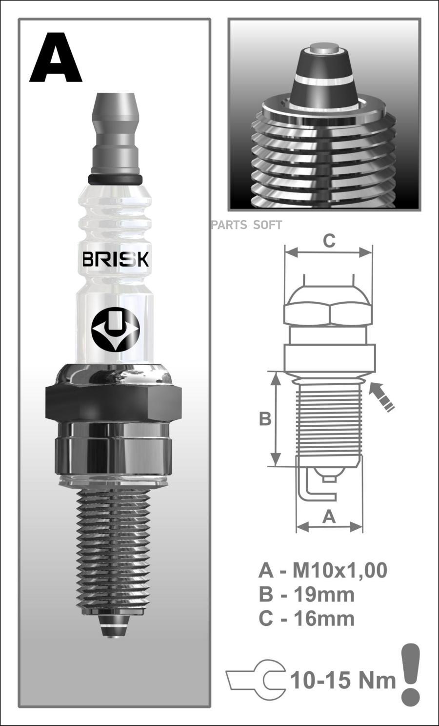 

Свеча BRISK арт. AR10ZS