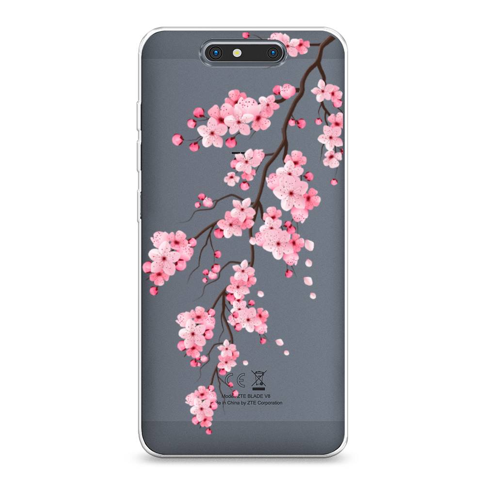 

Чехол Awog на ZTE Blade V8 / ЗТЕ Блэйд V8 "Розовая сакура", Розовый;коричневый, 131250-8