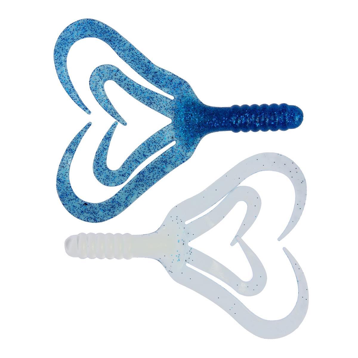 

Твистер Credo Four tail 3,35"/8,5 см Blue Sparkles & White 100шт. (HS-20-026-N) Helios