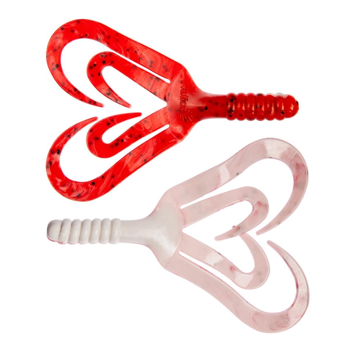 

Твистер несъедоб. Credo Four tail 3,35"/8,5 см Red & White 100шт. (HS-20-003-N) Helios