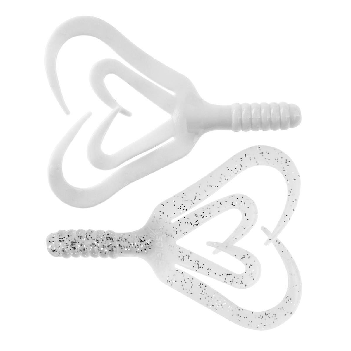 

Твистер Credo Four tail 3,35"/8,5 см White & Sparkles 100шт. (HS-20-002-N) Helios