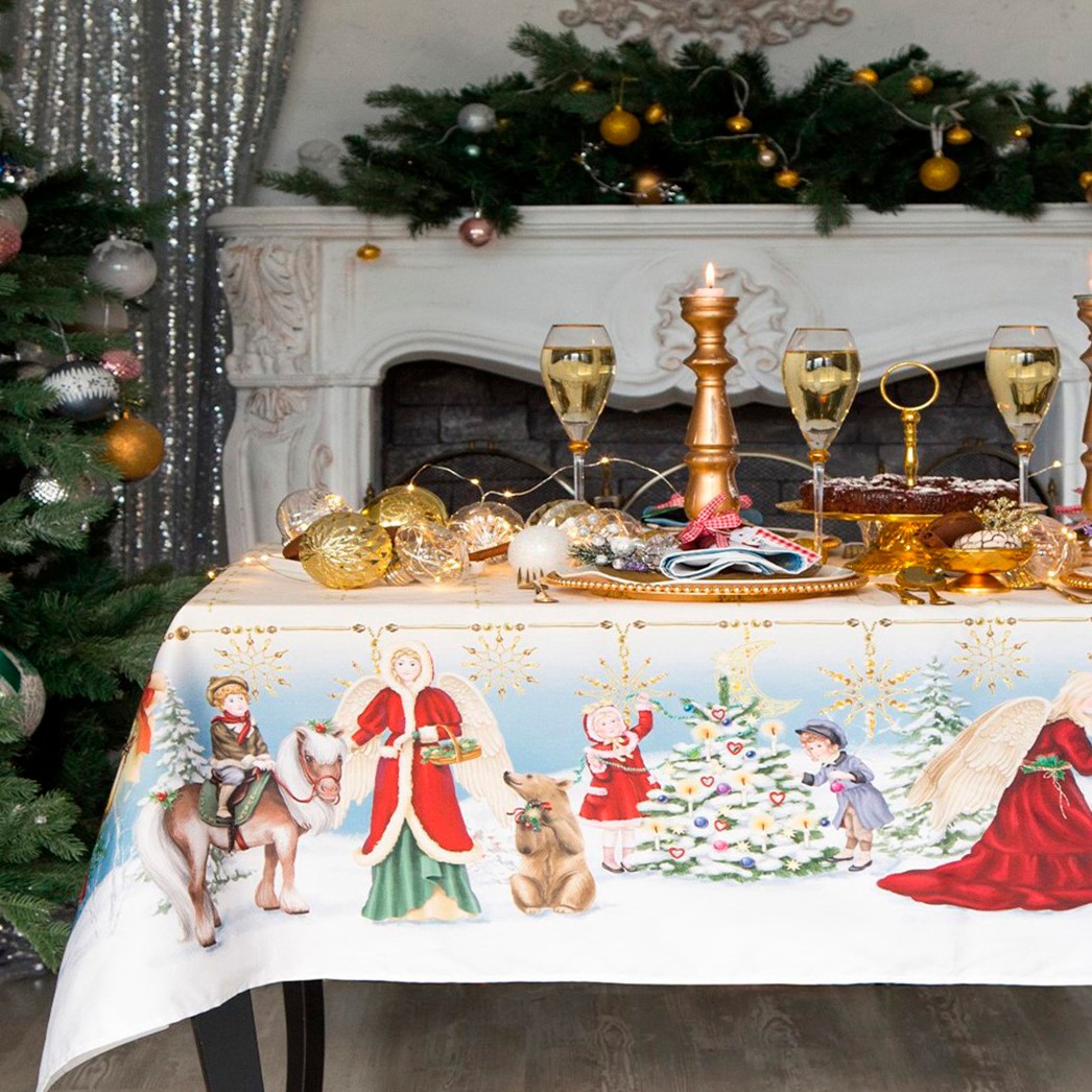 

Скатерть 12 салфеток ЭТЕЛЬ Christmas Time 150х220 см, Разноцветный
