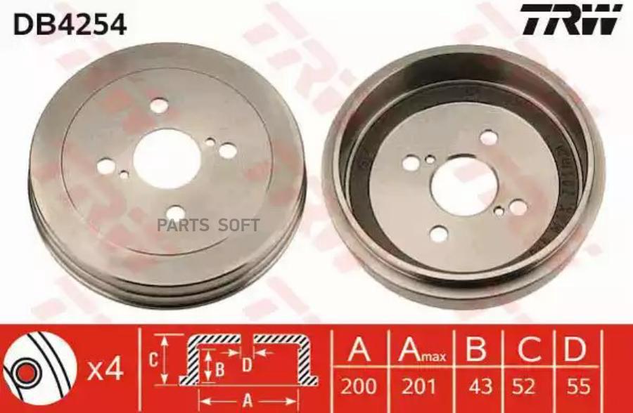 

TRW Барабан тормозной TRW db4254 комплект 1 шт