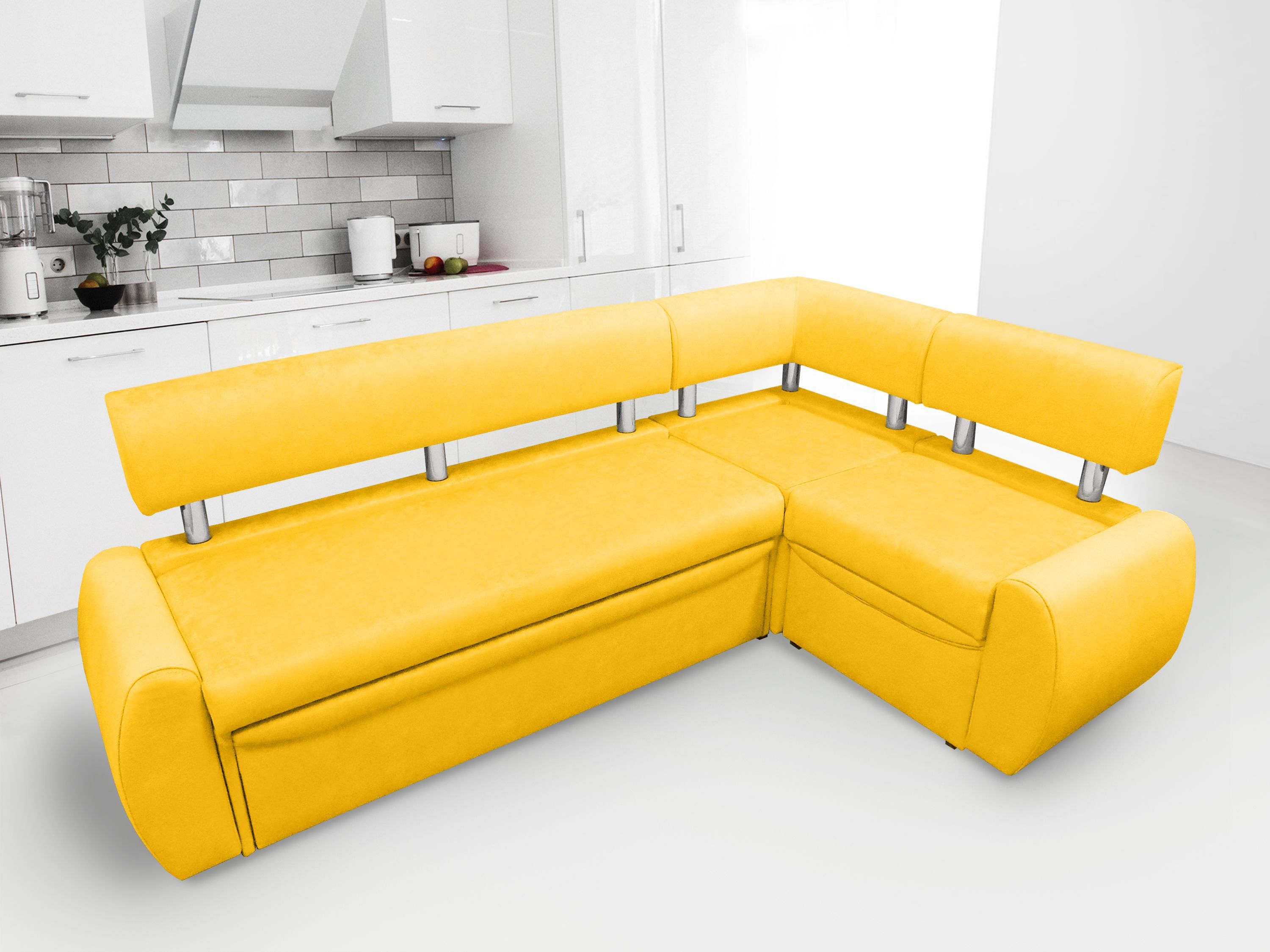

Кухонный уголок Берёзка Velutto 40 правый угол желтый 206x129x78, Velutto 40