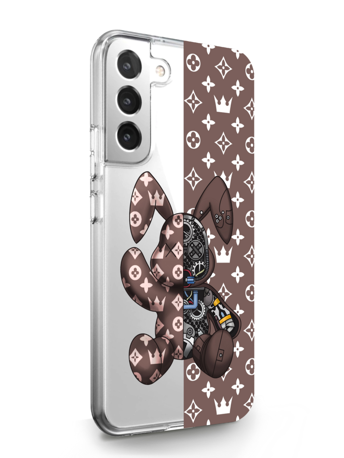 фото Чехол musthavecase для samsung galaxy s22+ bunny коричневый прозрачный