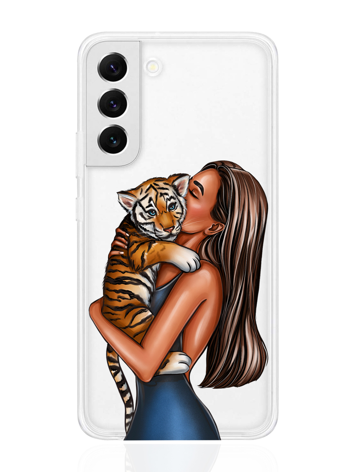 

Чехол MustHaveCase для Samsung Galaxy S22+ Девушка с тигренком прозрачный, Прозрачный;бежевый;коричневый, Samsung Galaxy S22+ Девушка с тигренком