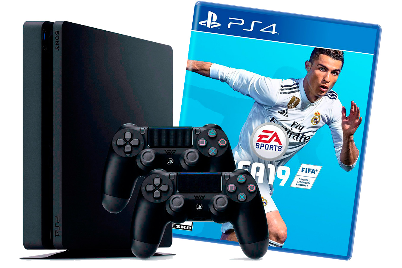 

Игровая приставка Sony PlayStation 4 Slim 500Gb + FIFA 19, Черный, PlayStation 4 Slim