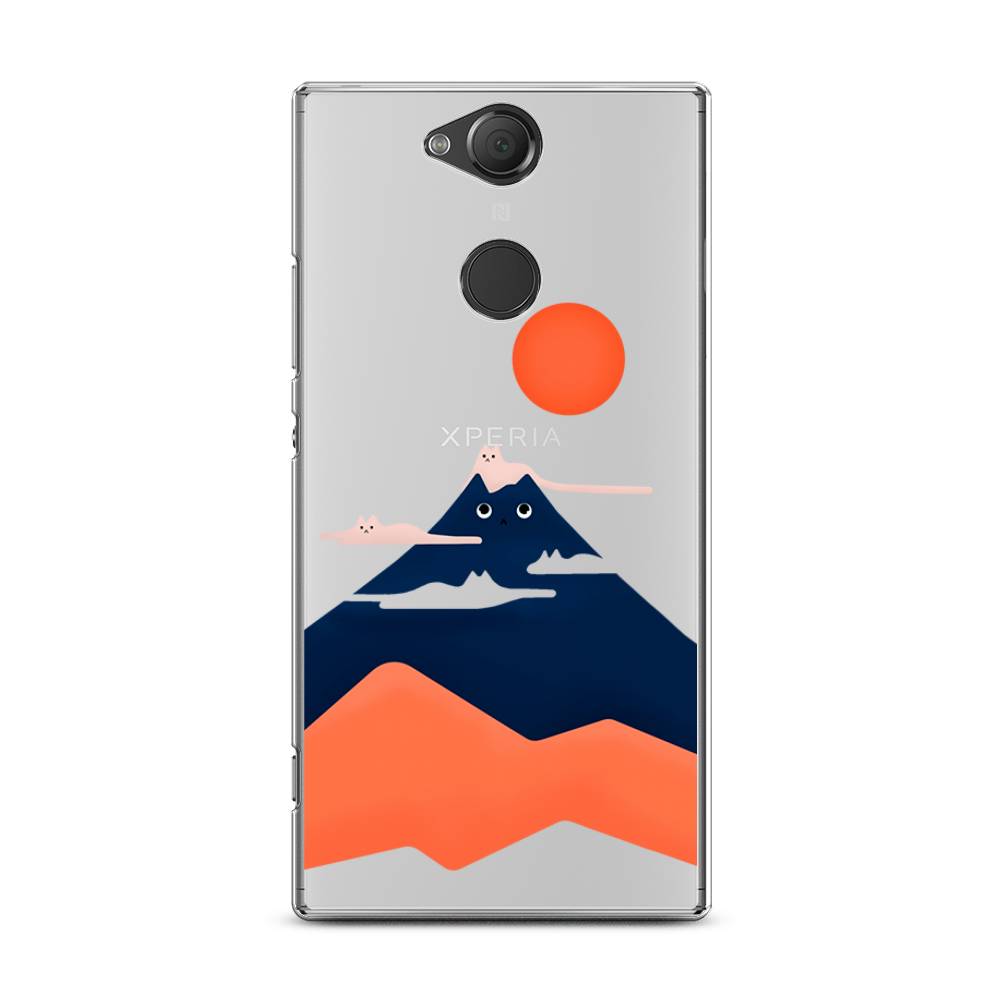 

Чехол на Sony Xperia XA2 Plus "Кот-гора", Черный;оранжевый, 53550-4