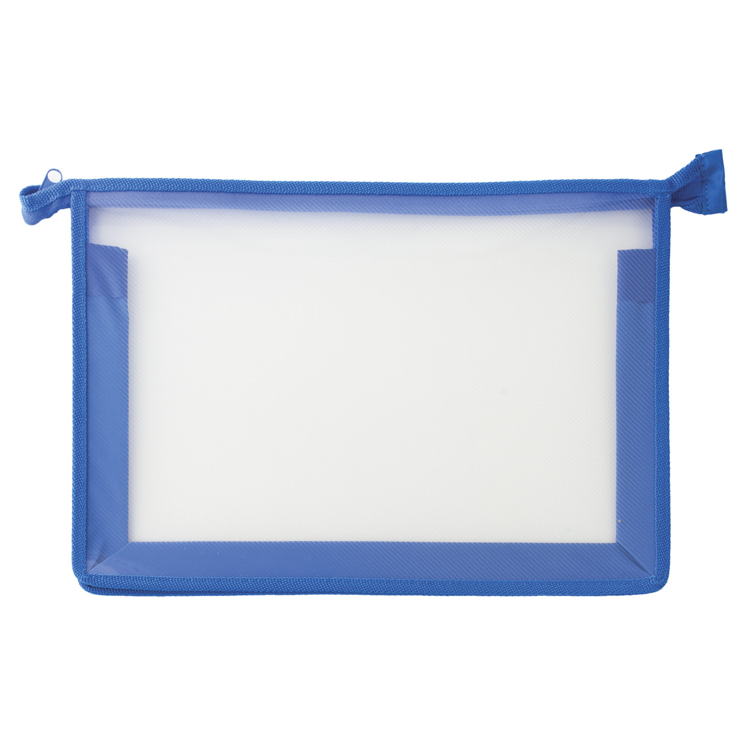 Папка для тетрадей Пифагор А4 синяя пластик молния сверху прозрачная
