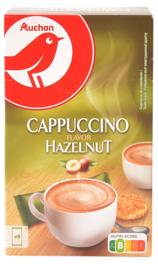 

Кофейный напиток Auchan Cappuccino Flavor Hazelnut растворимый в стиках 15 г х 8 шт