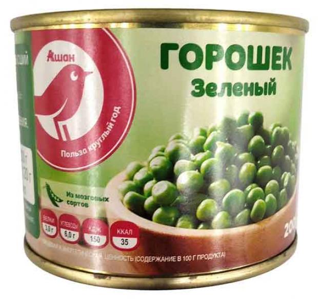 Горошек зеленый АШАН Красная птица 200 г 65₽