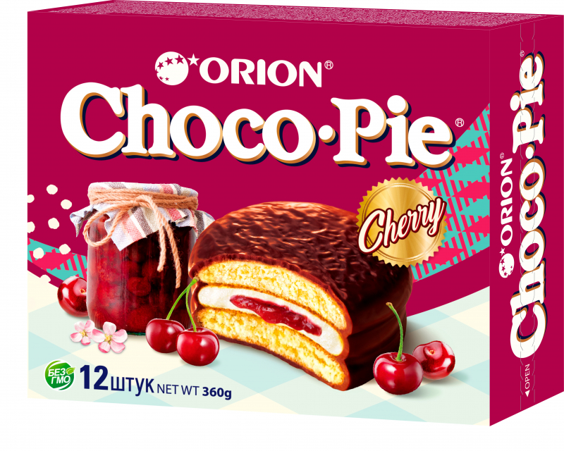 Печенье Orion Choco Pie вишня, 2 шт по 360 г Орион