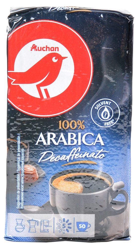 

Кофе АШАН Красная птица Arabica молотый без кофеина 250 г