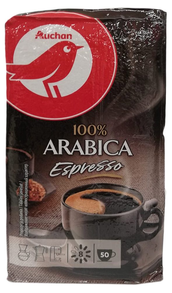 

Кофе АШАН Красная птица Arabica Espresso молотый 250 г