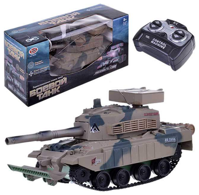 Радиоуправляемый боевой танк Playsmart 9345 108141 боевой танк playsmart 9344 р у на аккумуляторных батарейках з у с пульками