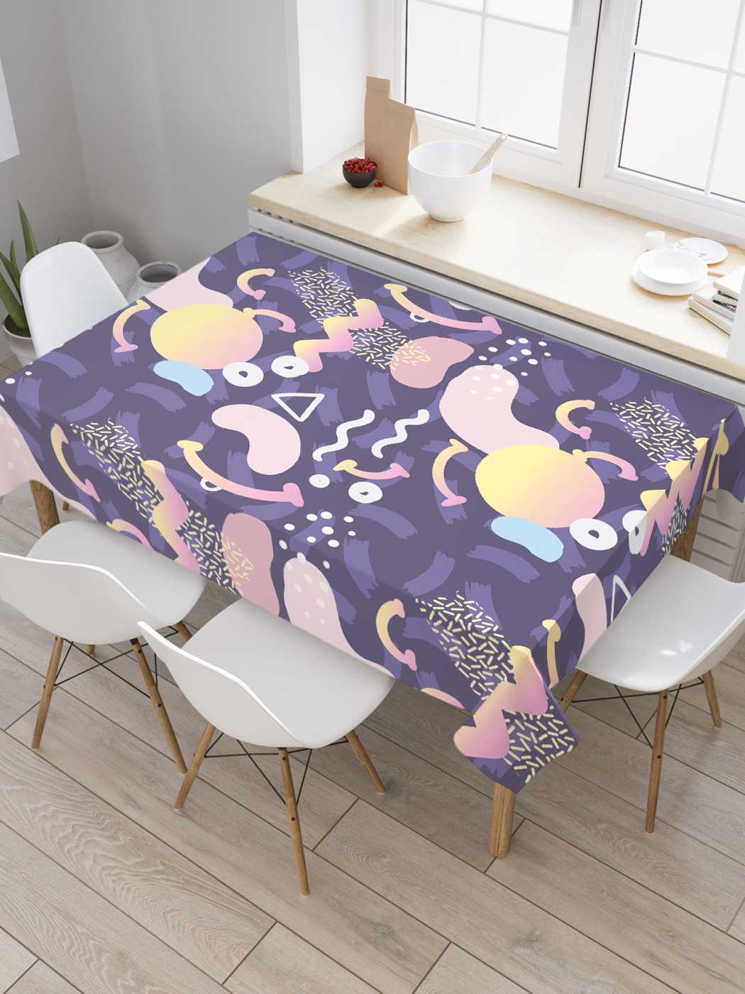 

Скатерть прямоугольная JoyArty "Абстракционный орнамент" из сатена, 120x145 см, Синий, Абстракционный орнамент