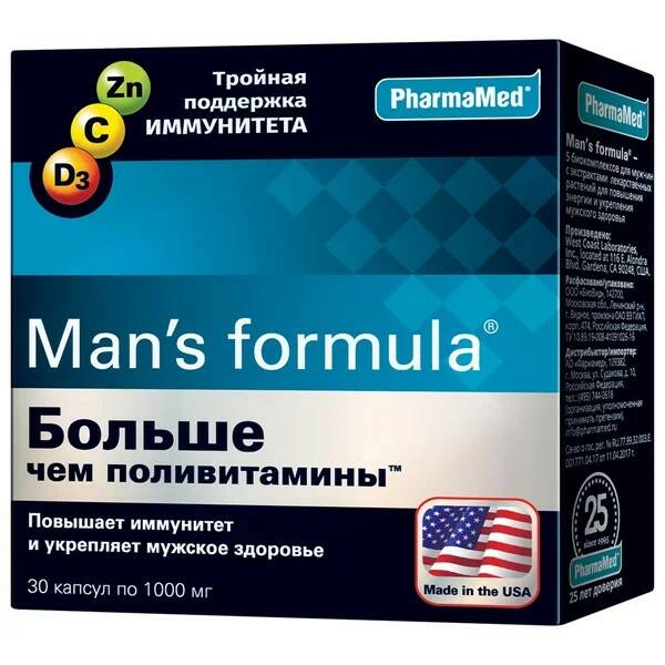 PharmaMed Mans Formula Больше чем поливитамины капсулы 30 шт.