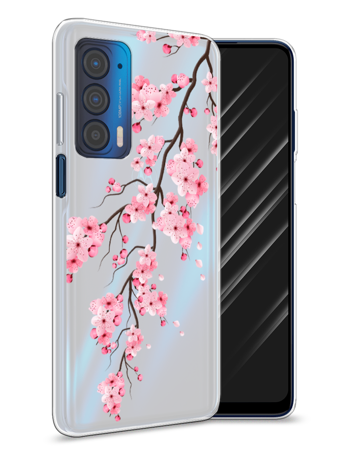 

Чехол Awog на Motorola Edge (2021) "Розовая сакура", Розовый;коричневый, 242950-8