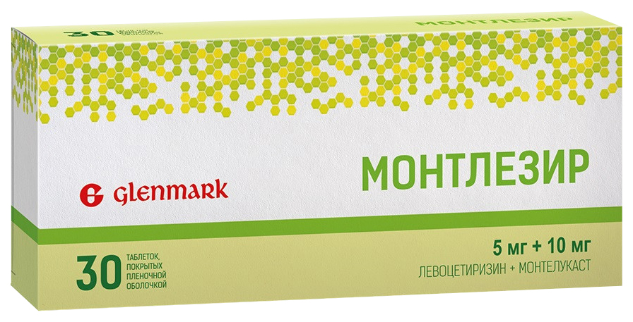 Купить Монтлезир таб ппо 5мг+10 мг №30, Glenmark Pharmaceuticals