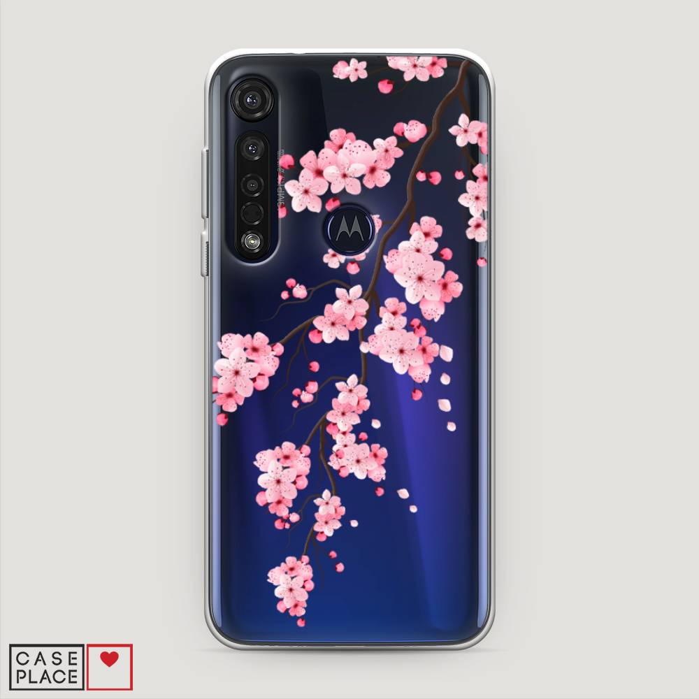 фото Чехол awog "розовая сакура" для motorola moto g8 plus