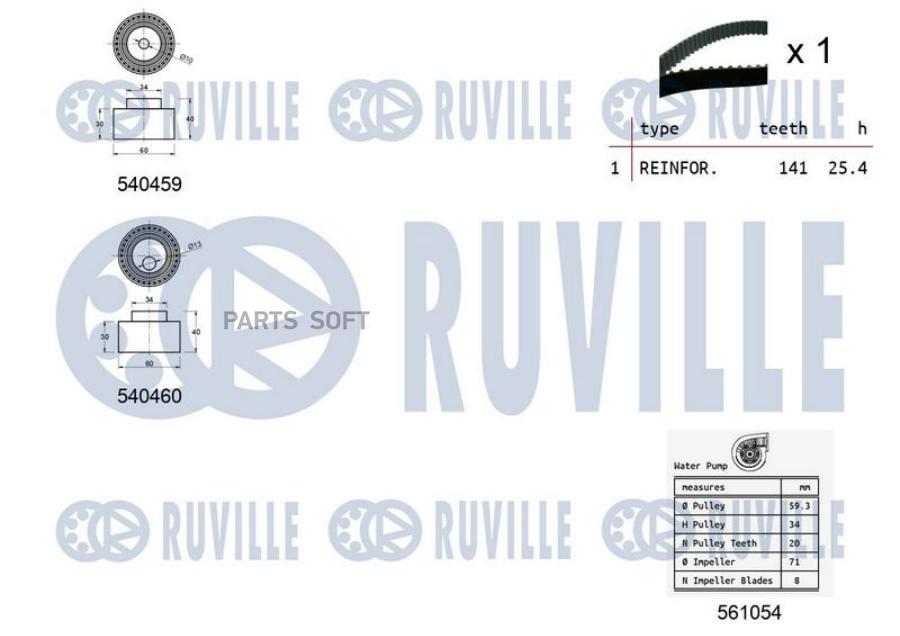 

Комплект Ремня Грм Fiat Ducato 2.0 Jtd 02- (С Помпой) Ruville арт. 5500191