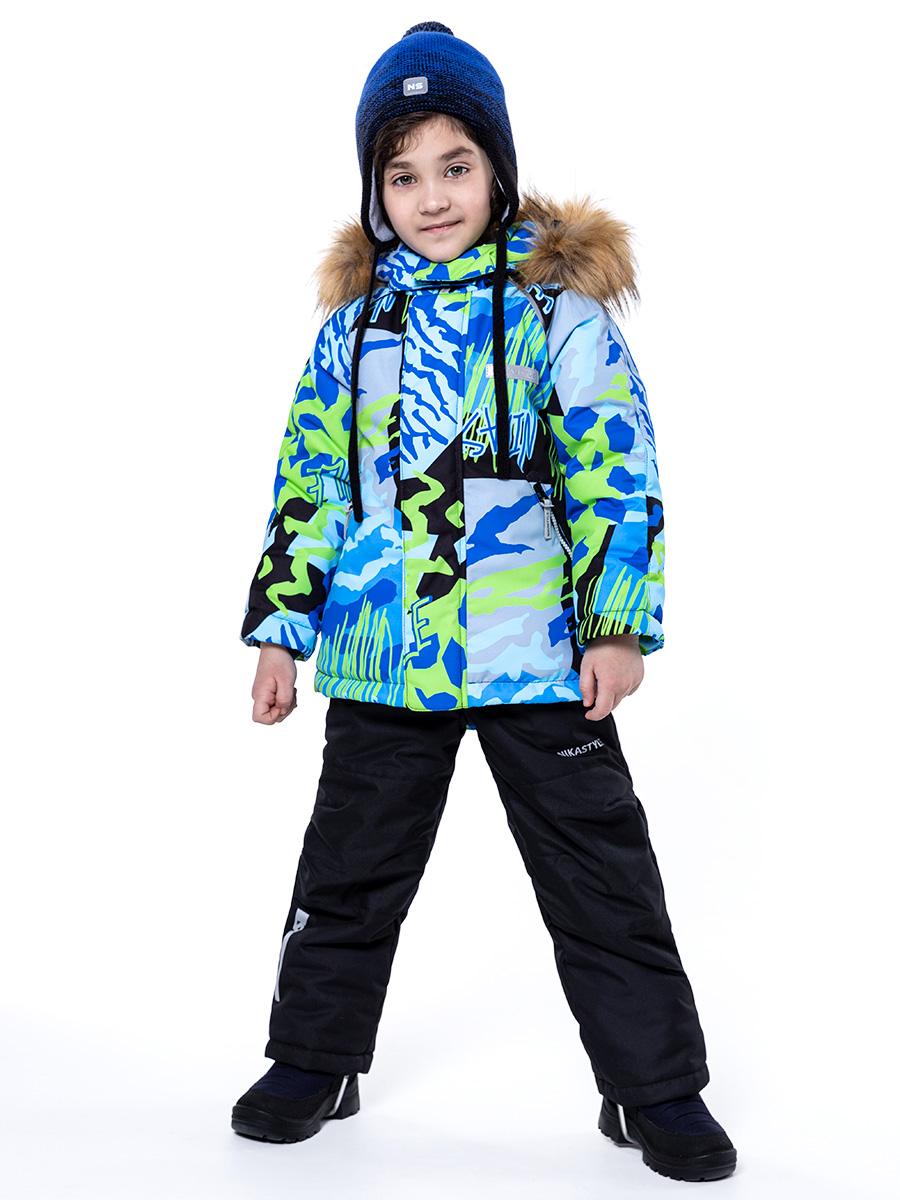 Комплект верхней одежды детский NIKASTYLE 7з0323, зеленый, 98 рюкзак текстильный с печатью на верхней части 38х29х11 см зеленый