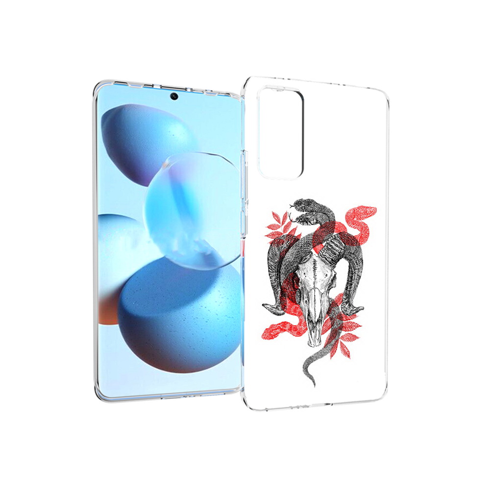 

Чехол MyPads Tocco для Xiaomi Mi Civi змея в черепе рисунок (PT172370.274.365), Прозрачный, Tocco