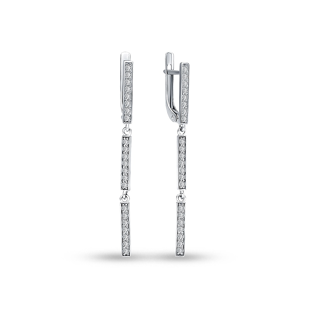

Серьги подвески из серебра 585Gold 702010835, фианит, 702010835