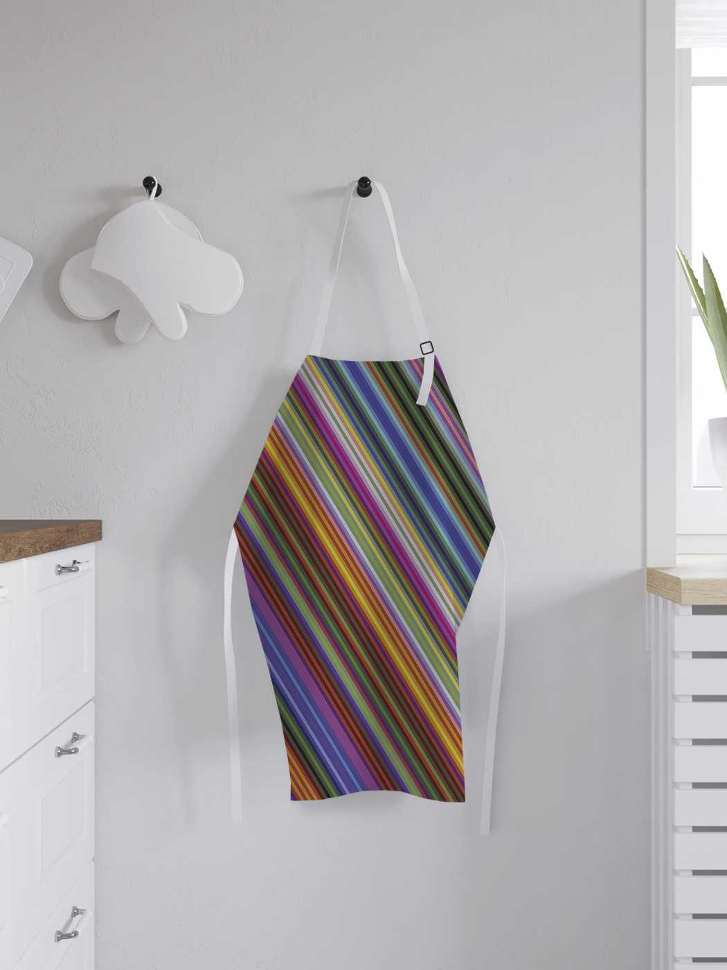 

Фартук женский JoyArty для готовки "Текстильные полосы", универсальный размер, Разноцветный