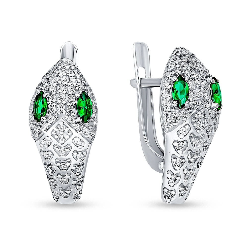 

Серьги из серебра 585Gold 702010849, фианит, 702010849