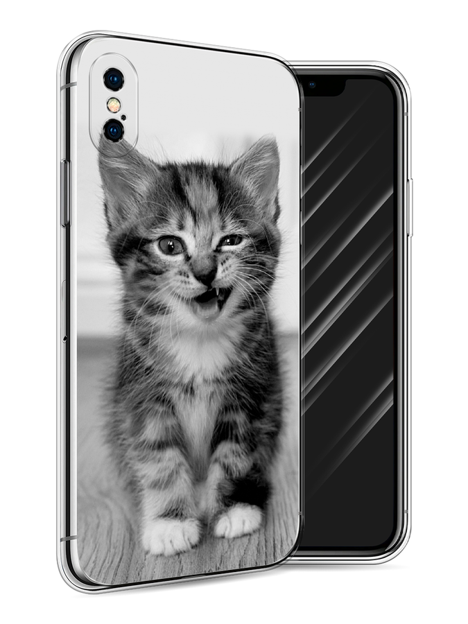 

Чехол Awog на Apple iPhone X (10) / Айфон X (10) "Подмигивающий котенок", Разноцветный, 11050-1