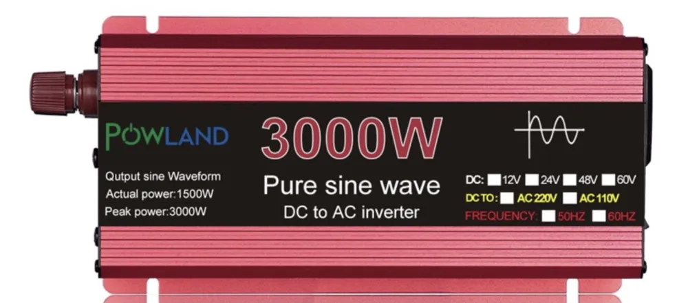 

Автомобильный инвертор 3000Вт 12В-220В Powland. Чистый синус