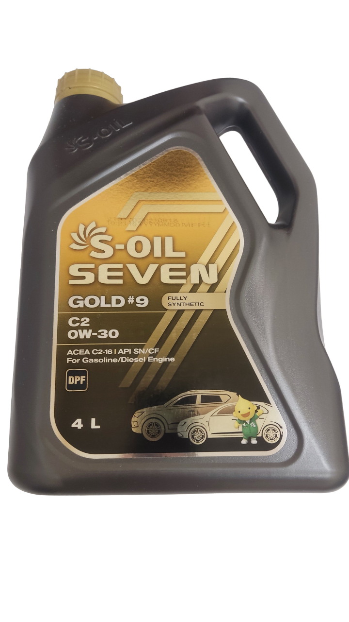 Моторное масло S-OIL синтетическое 7 Gold#9 C2-16 Sn/Cf 0w30 4л
