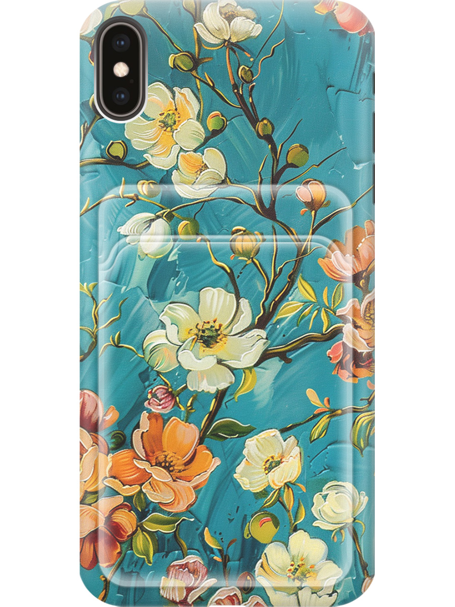 

Силиконовый чехол на Apple iPhone XS Max с принтом с карманом для карты прозрачный 815483, Прозрачный;белый;голубой, 719086223
