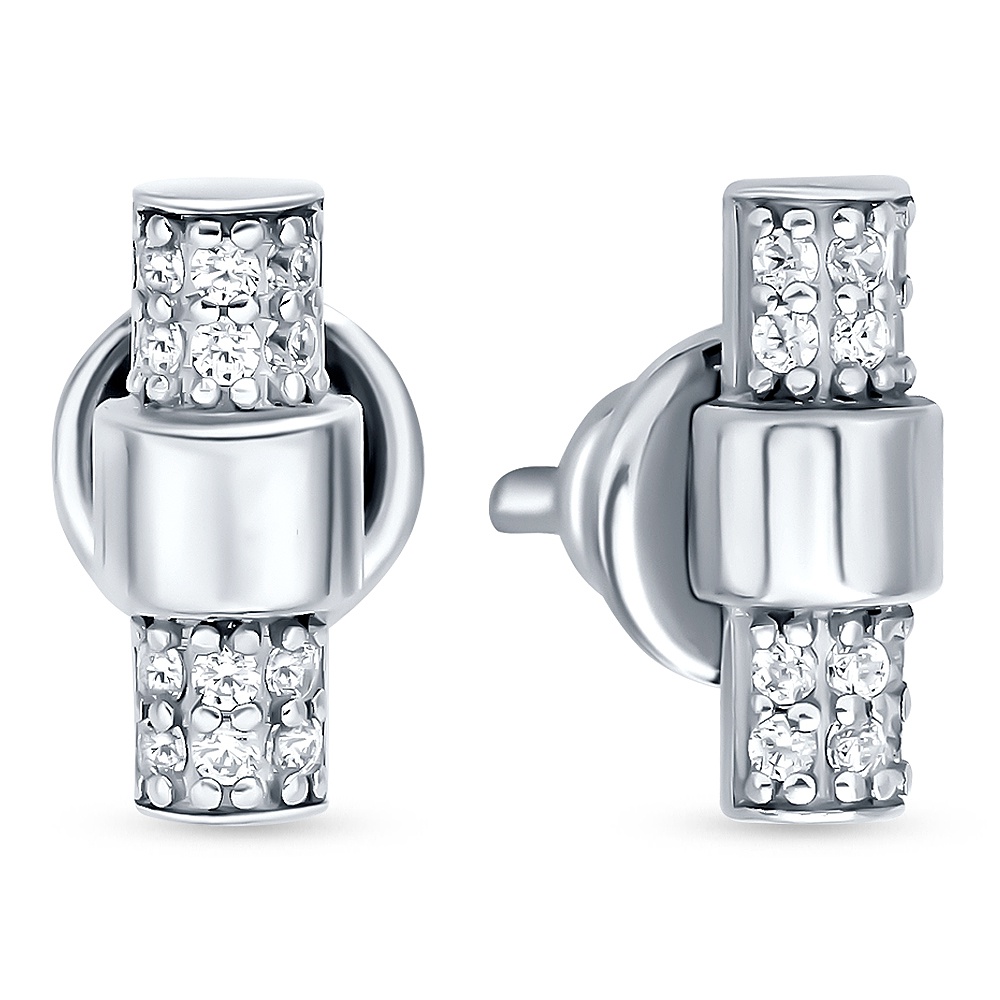 

Серьги пусеты из серебра 585Gold 702010754, фианит, 702010754