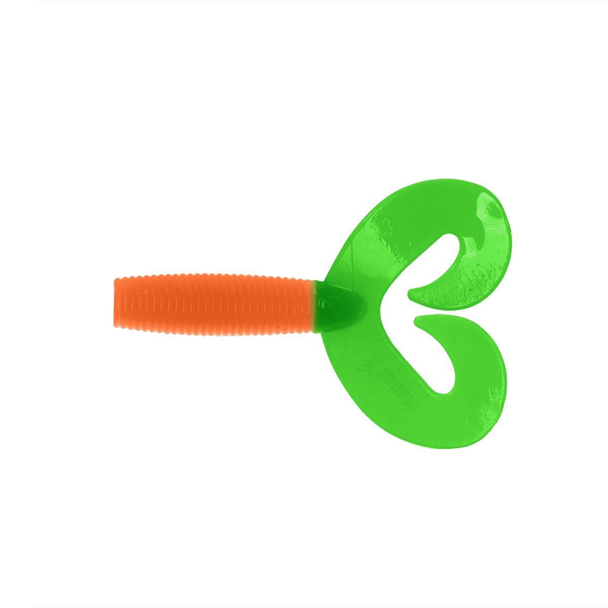 

Твистер несъедоб. Credo Double Tail 1,96"/5 см Orange & Green 100шт. (HS-27-025-N) Helios