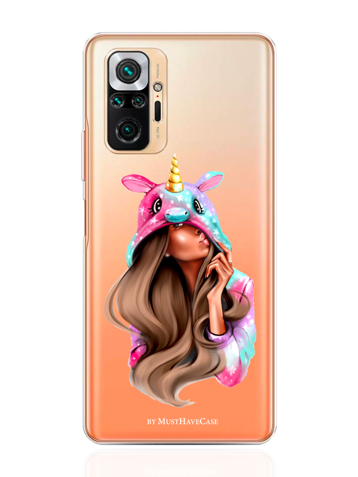 

Чехол MustHaveCase для Xiaomi Redmi Note 10 Pro Единорог прозрачный, Прозрачный;розовый, Xiaomi Redmi Note 10 Pro Unicorn Girl/ Единорог
