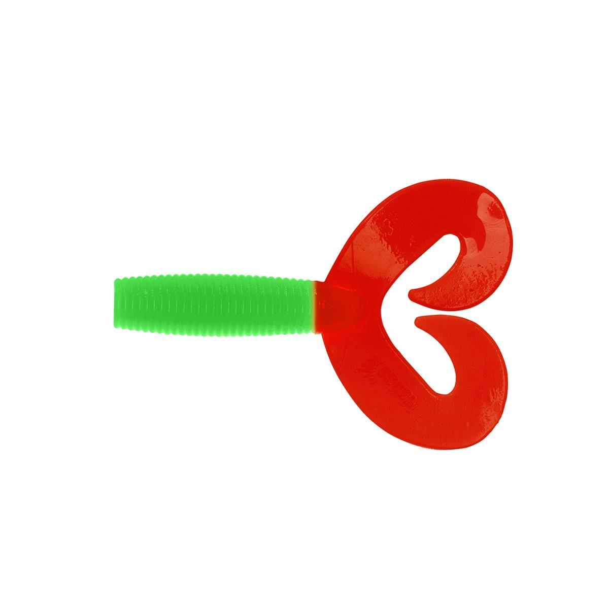 

Твистер несъедоб. Credo Double Tail 3,54"/9 см Lime & Red 100шт. (HS-28-021-N) Helios