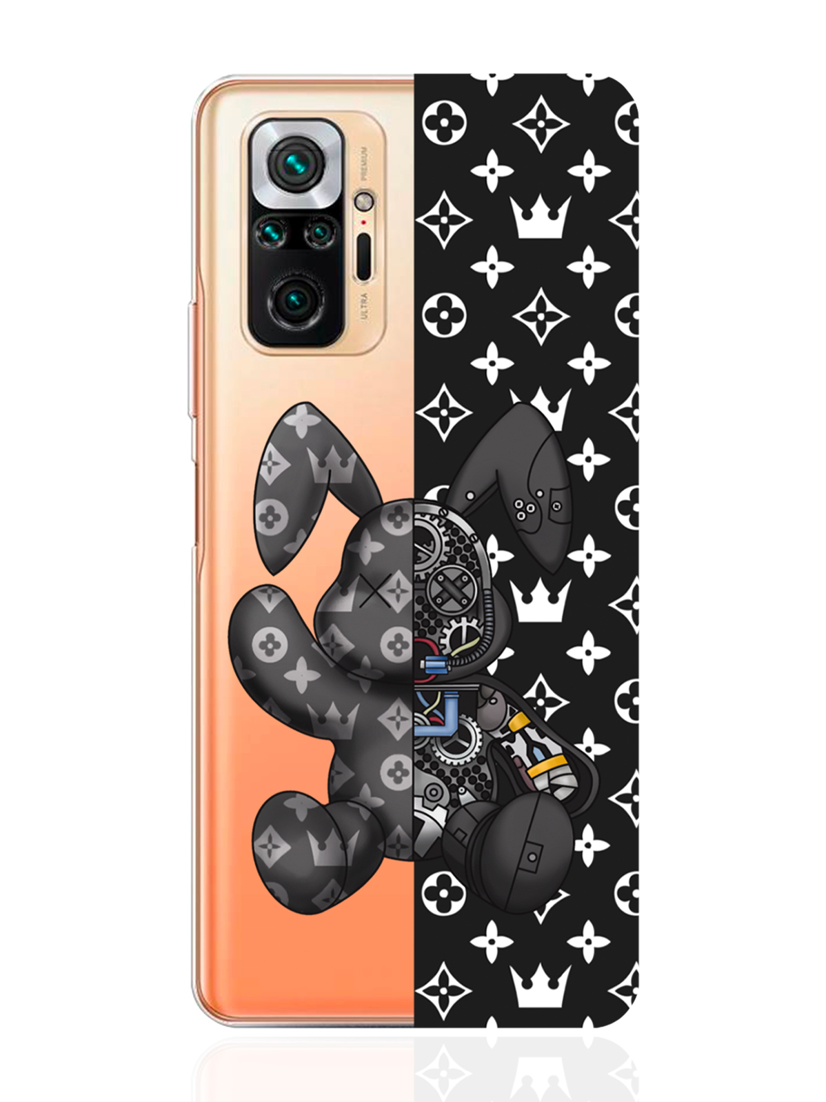 

Чехол MustHaveCase для Xiaomi Redmi Note 10 Pro Bunny Черный прозрачный, Прозрачный;черный;белый, Xiaomi Redmi Note 10 Pro Bunny Черный