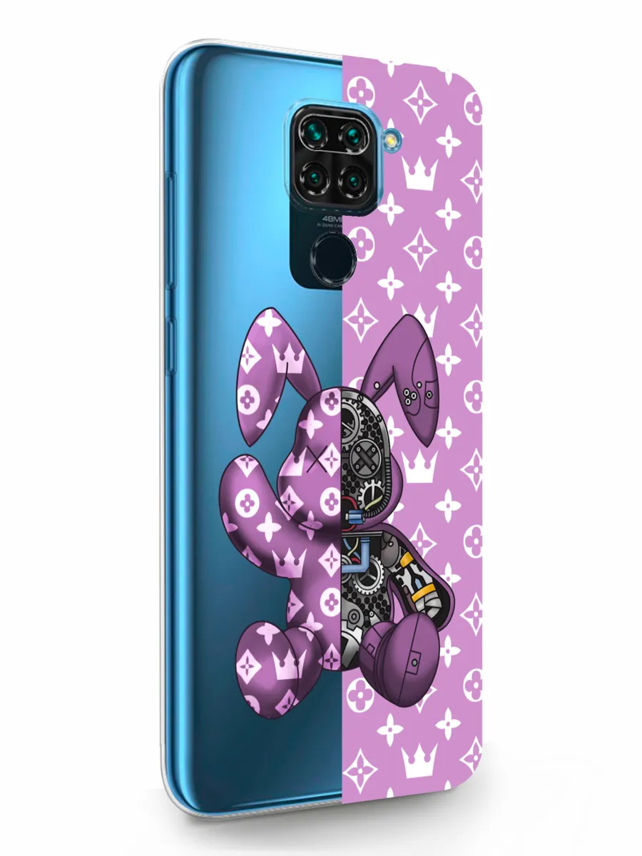 фото Чехол musthavecase для xiaomi redmi note 9 bunny розовый прозрачный