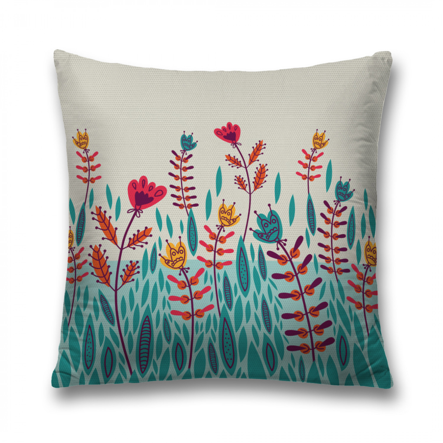 

Наволочка декоративная JoyArty "Цветочные каракули" на молнии, 45x45 см, Серый, Цветочные каракули