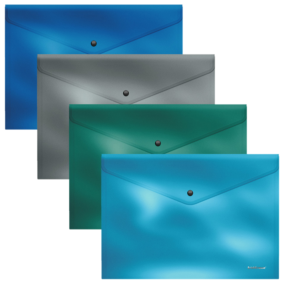 

Папка-конверт Erich Krause Glossy Ice Metallic B5 на кнопке в ассортименте