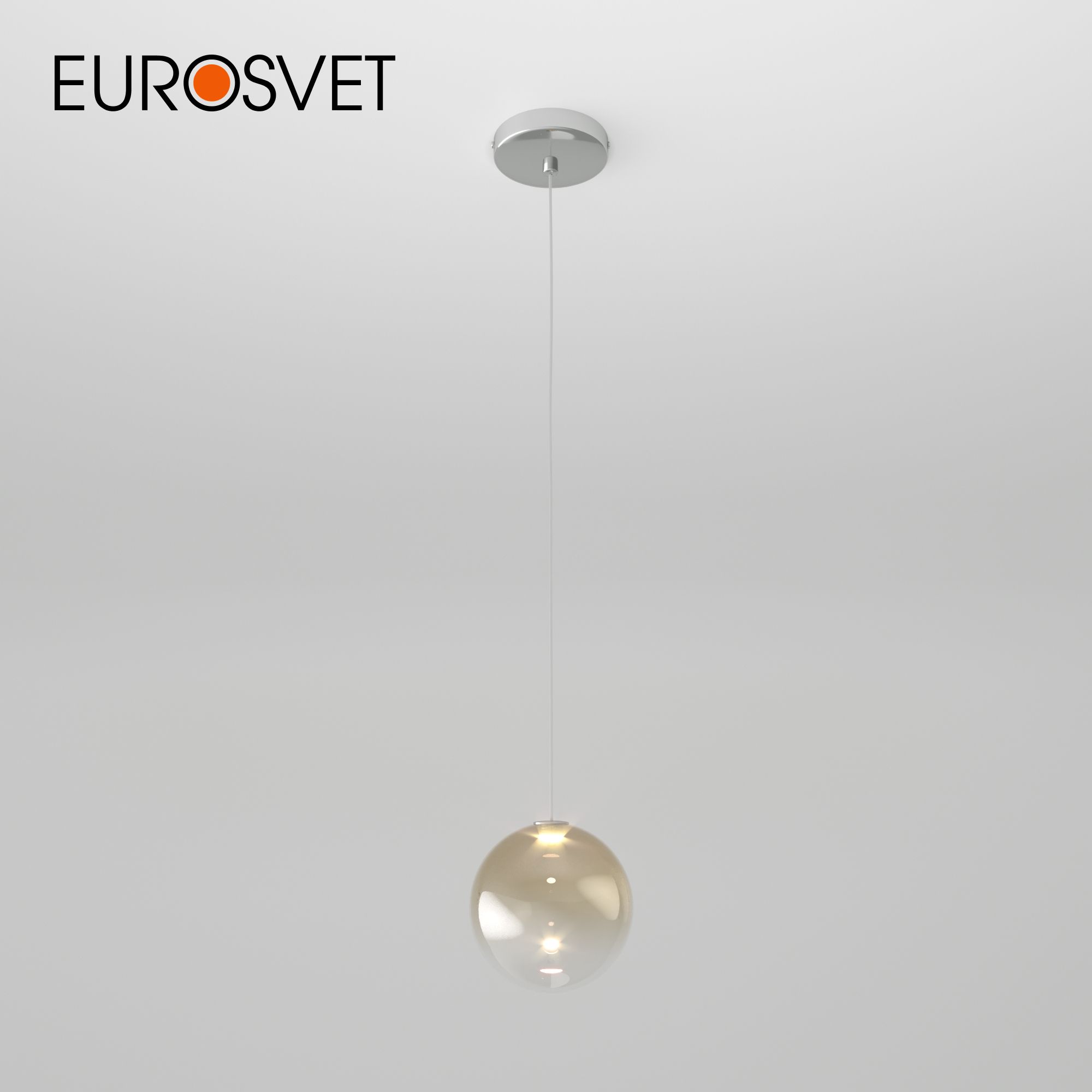 Подвесной светильник Eurosvet Wonder 50232/1 LED с янтарным стеклянным плафоном 4200К