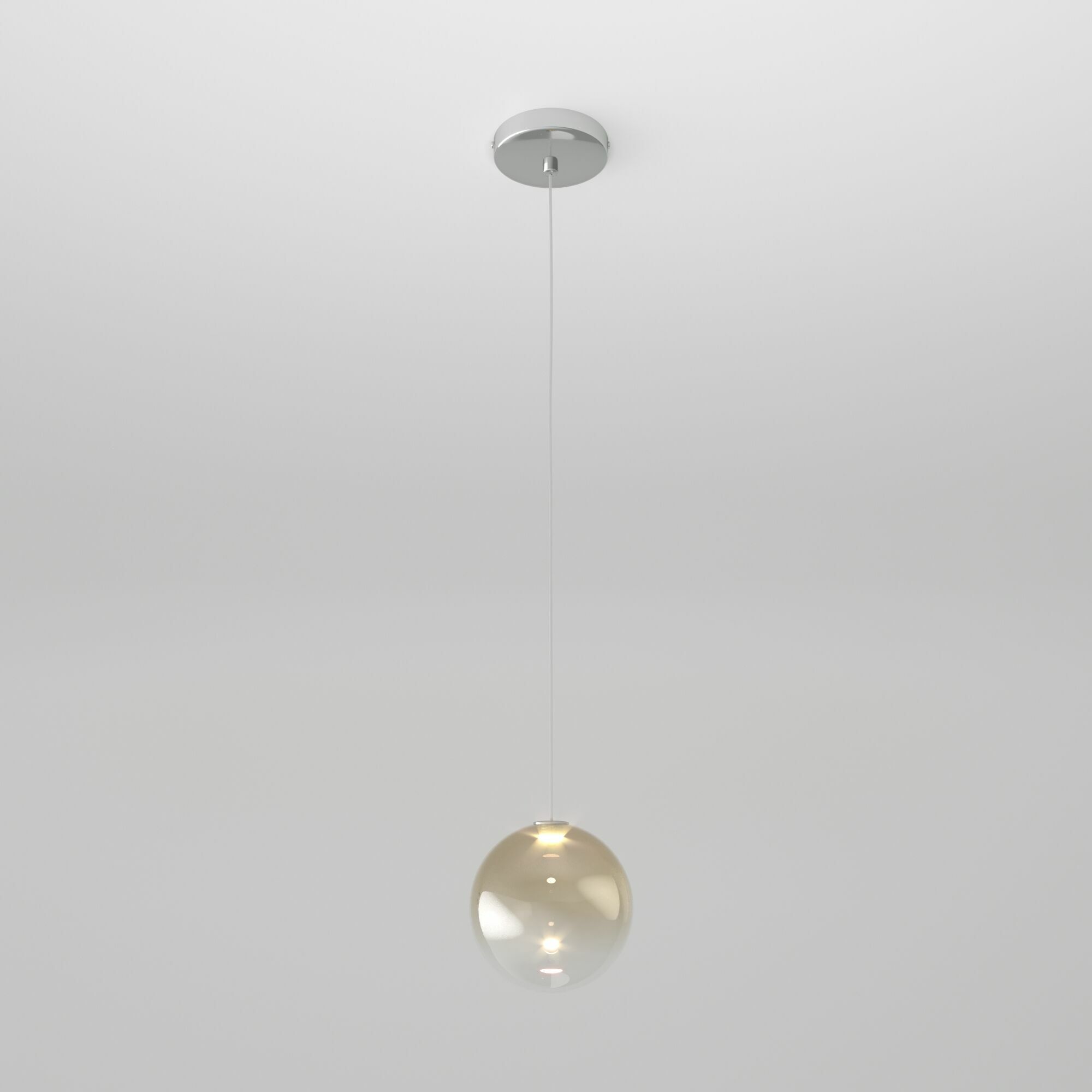 фото Подвесной светильник eurosvet wonder 50232/1 led с янтарным стеклянным плафоном 4200к
