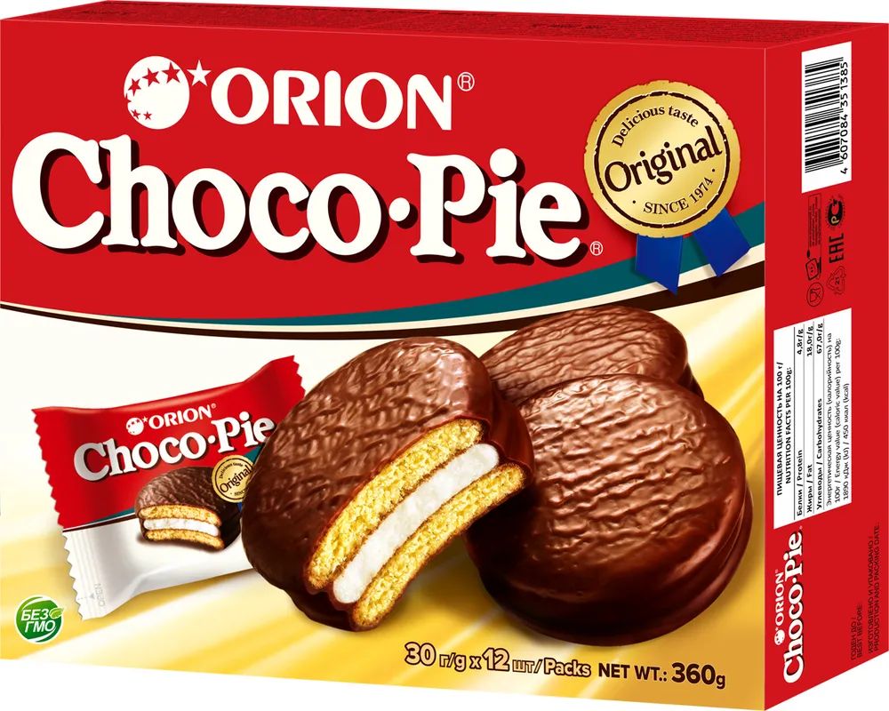 Печенье Orion Сhoco Pie Original, 3 шт по 360 г