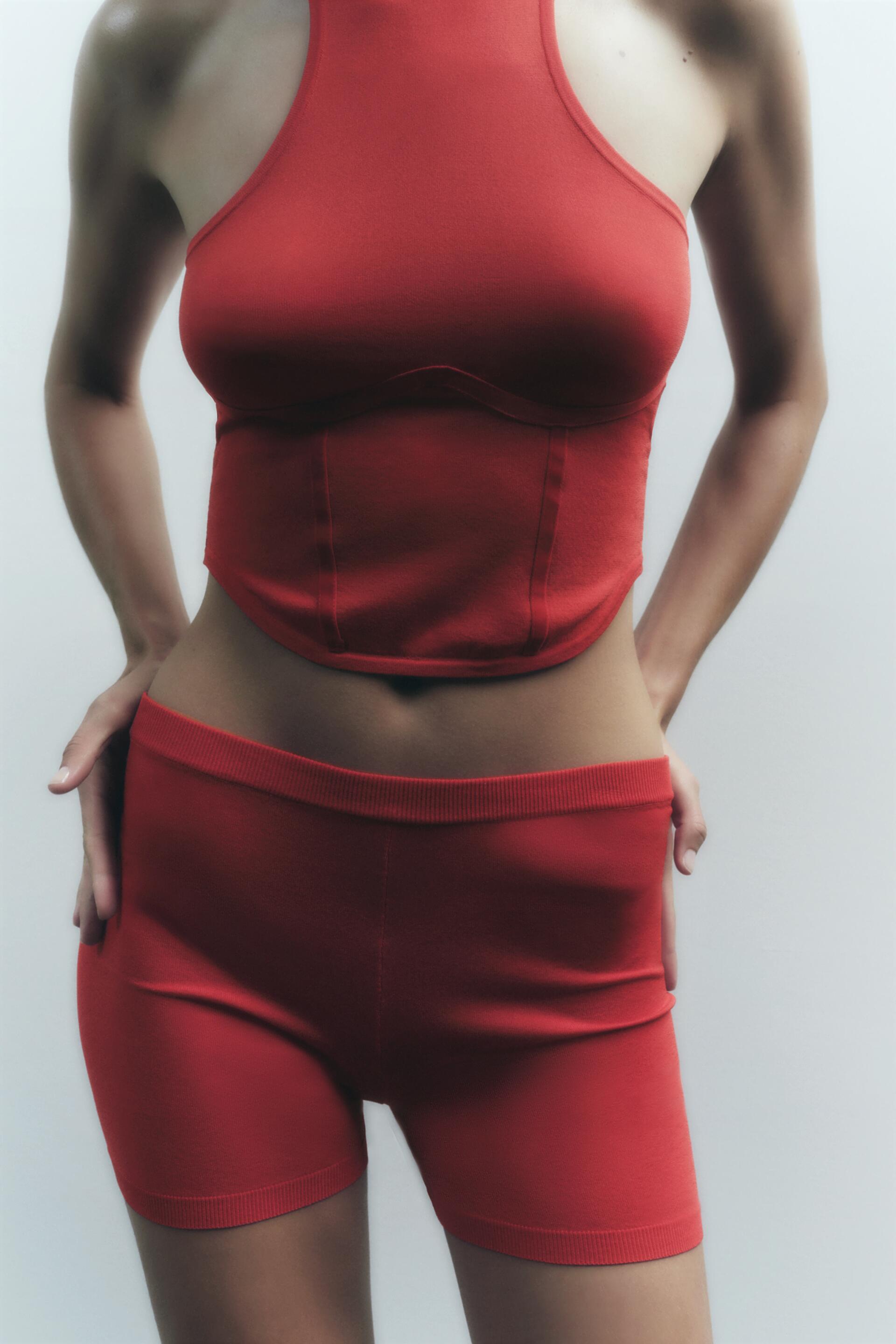 

Шорты женские ZARA 01758726 красные M (доставка из-за рубежа), 01758726